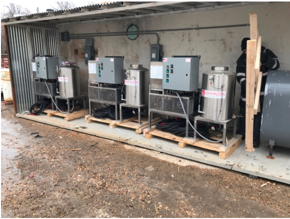 stationary cleaning units